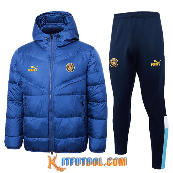 Chandal Plumas Con Capucha Manchester City Azul 2024/2025
