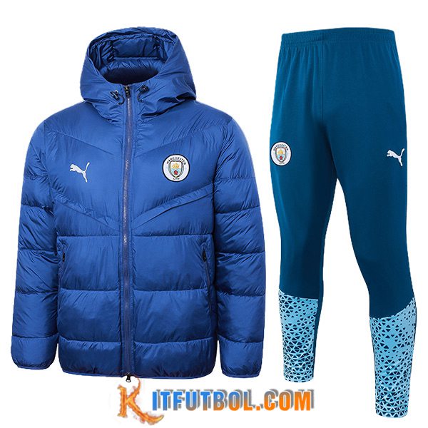 Chandal Plumas Con Capucha Manchester City Azul 2024/2025 -02