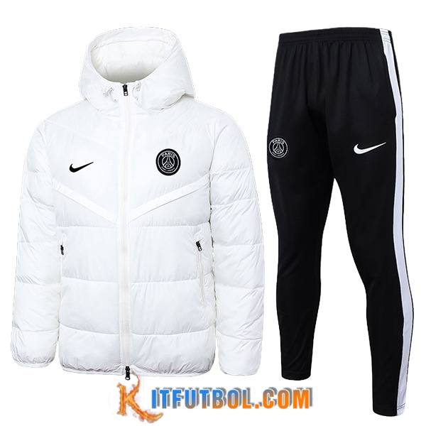 Chandal Plumas Con Capucha PSG Blanco 2024/2025 -02