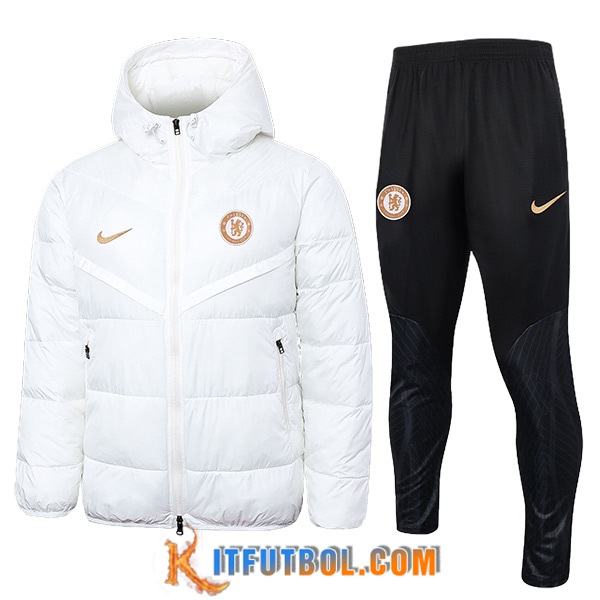 Chandal Plumas Con Capucha FC Chelsea Blanco 2024/2025