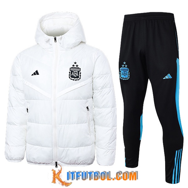 Chandal Plumas Con Capucha Argentina Blanco 2024/2025