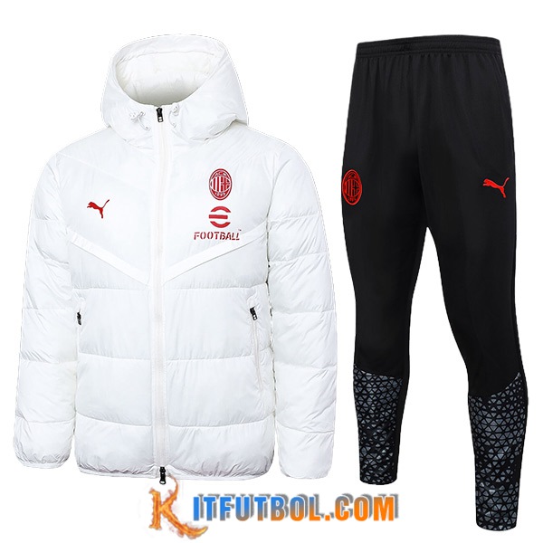 Chandal Plumas Con Capucha AC Milan Blanco 2024/2025
