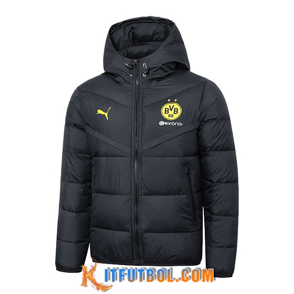 Nueva Plumas Con Capucha Dortmund Negro 2024/2025