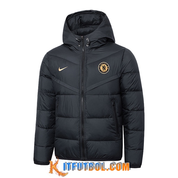 Nueva Plumas Con Capucha FC Chelsea Negro 2024/2025