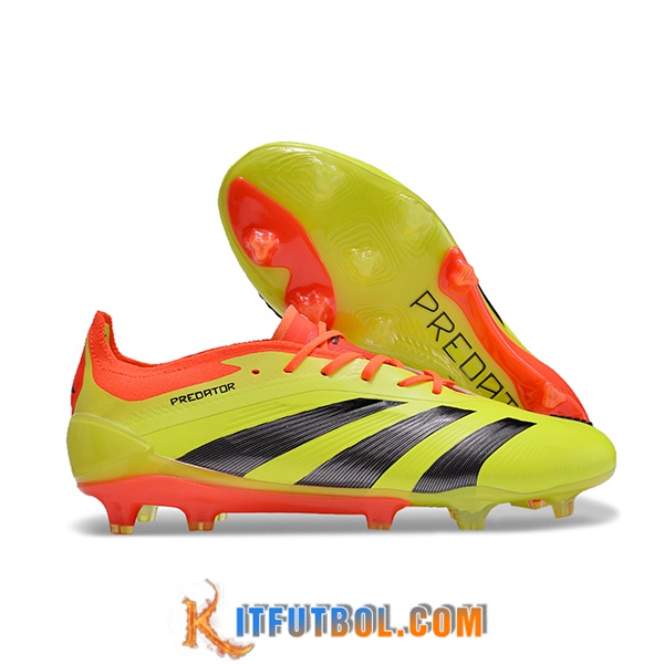 Adidas Botas De Fútbol Predator Elite FG Negro/Verde/Naranja