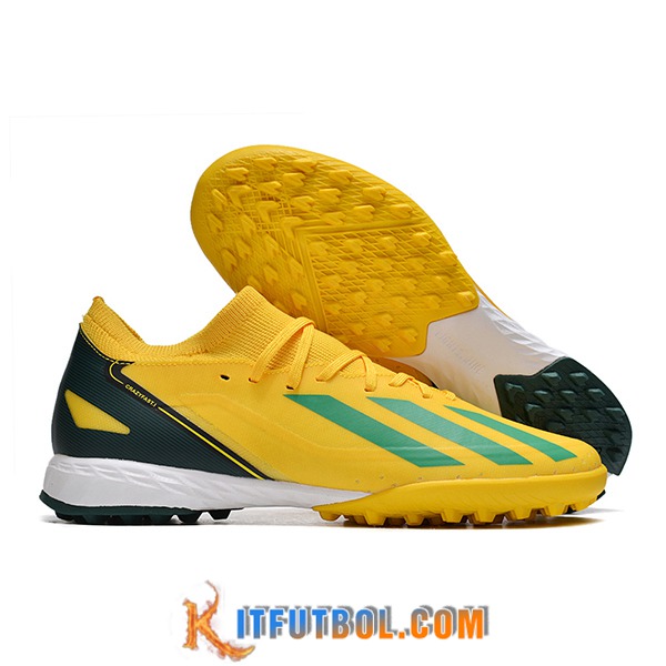 Adidas Botas De Fútbol X CRAZYFAST.3 TF BOOTS Amarillo/Negro/Verde