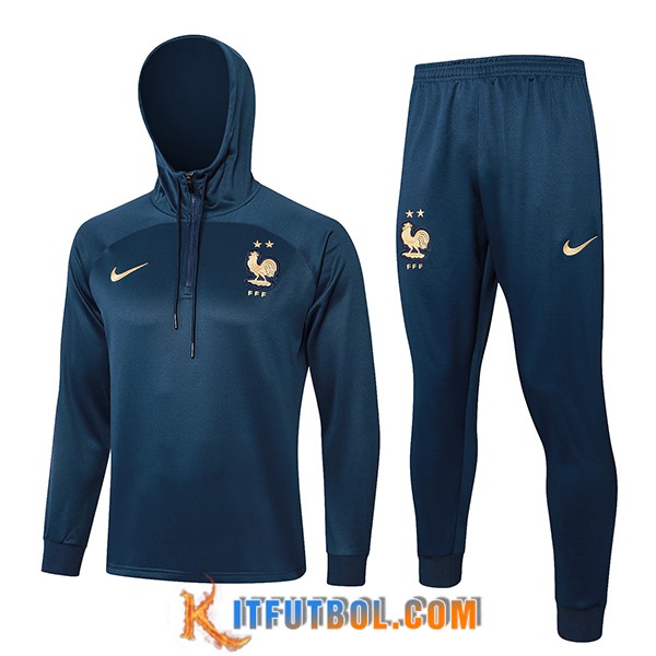 Chaqueta Con Capucha Chandal Francia Azul marino 2024/2025