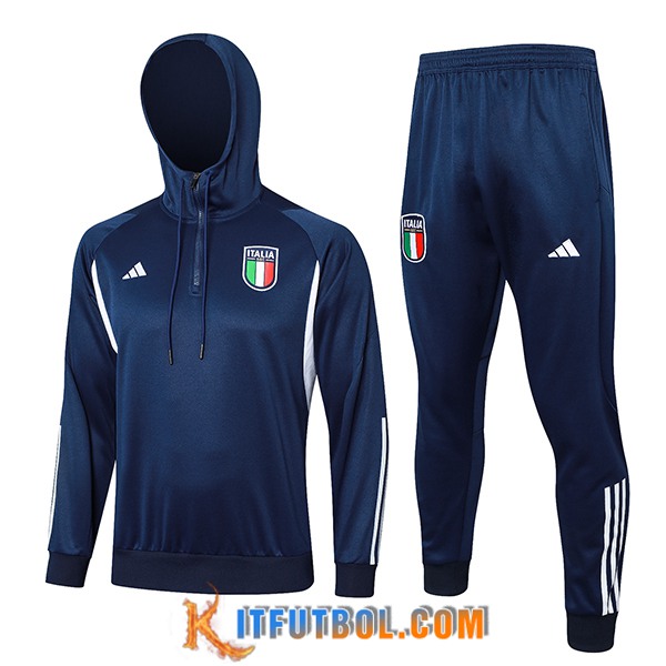 Chaqueta Con Capucha Chandal Italia Azul Oscuro 2024/2025