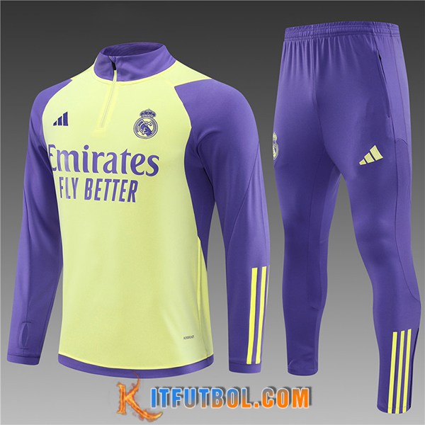 Chandal Equipos De Futbol Real Madrid Ninos Amarillo/Violeta 2024/2025