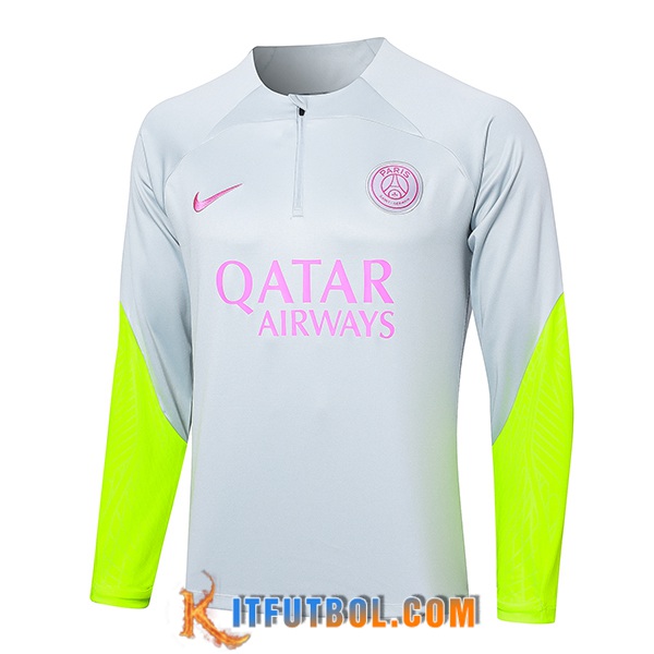 Sudadera De Entrenamiento PSG Gris/Amarillo 2024/2025