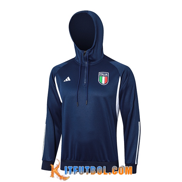 Sudadera De Entrenamiento Capucha Italia Azul Oscuro 2024/2025
