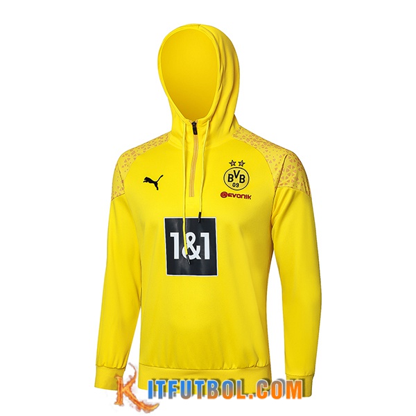 Sudadera De Entrenamiento Capucha Dortmund Amarillo/Negro 2024/2025
