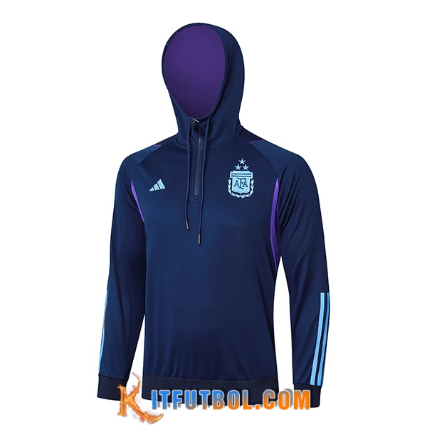 Sudadera De Entrenamiento Capucha Argentina Azul Oscuro 2024/2025