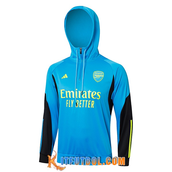 Sudadera De Entrenamiento Capucha Arsenal Azul/Negro/Amarillo 2024/2025