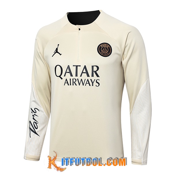 Sudadera De Entrenamiento Jordan PSG Amarillo/Negro 2024/2025