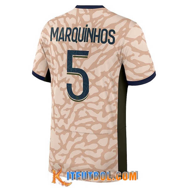 Camisetas De Futbol PSG (MARQUINHOS #5) 2023/2024 Fourth