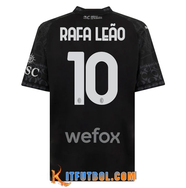 Camisetas De Futbol AC Milan (RAFAEL LEÃO #10) 2023/2024 Fourth Negro