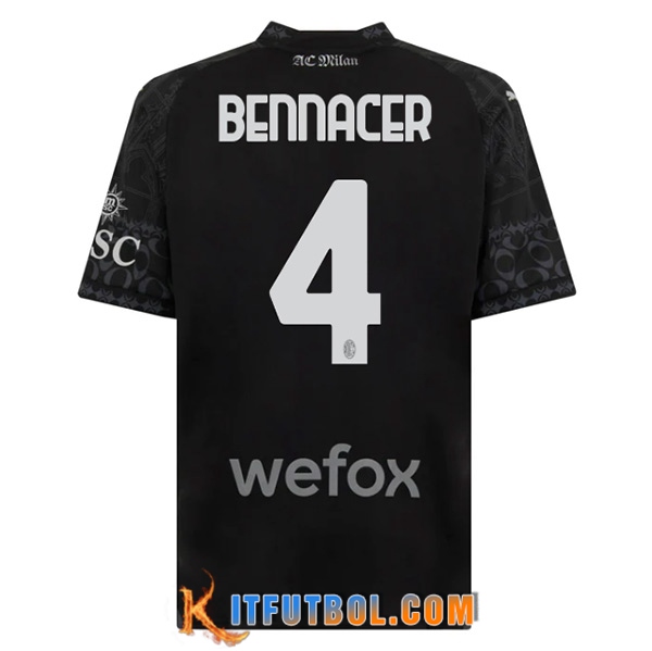 Camisetas De Futbol AC Milan (BENNACER #4) 2023/2024 Fourth Negro