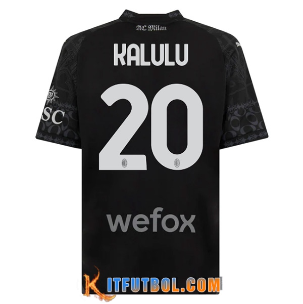 Camisetas De Futbol AC Milan (KALULU #20) 2023/2024 Fourth Negro