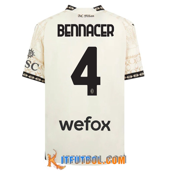 Camisetas De Futbol AC Milan (BENNACER #4) 2023/2024 Fourth Blanco