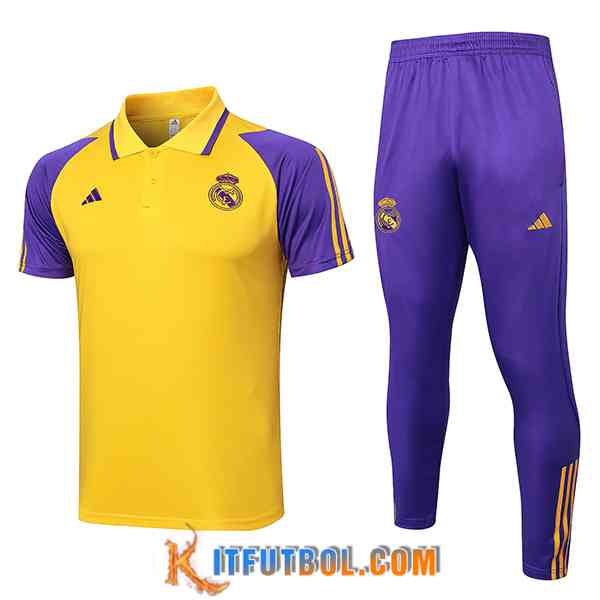Camiseta Polo Real Madrid Amarillo/Violeta 2024/2025