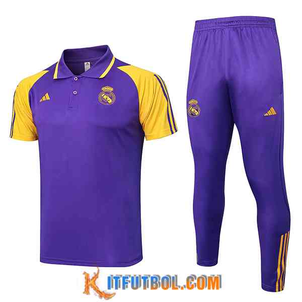 Camiseta Polo Real Madrid Violeta/Amarillo 2024/2025