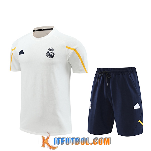 Camiseta Entrenamiento + Cortos Real Madrid Blanco/Negro 2024/2025