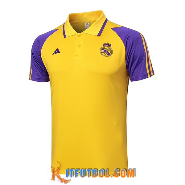 Camiseta Polo Real Madrid Amarillo/Violeta 2024/2025