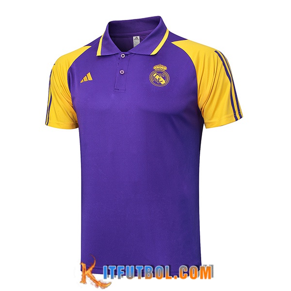 Camiseta Polo Real Madrid Violeta/Amarillo 2024/2025