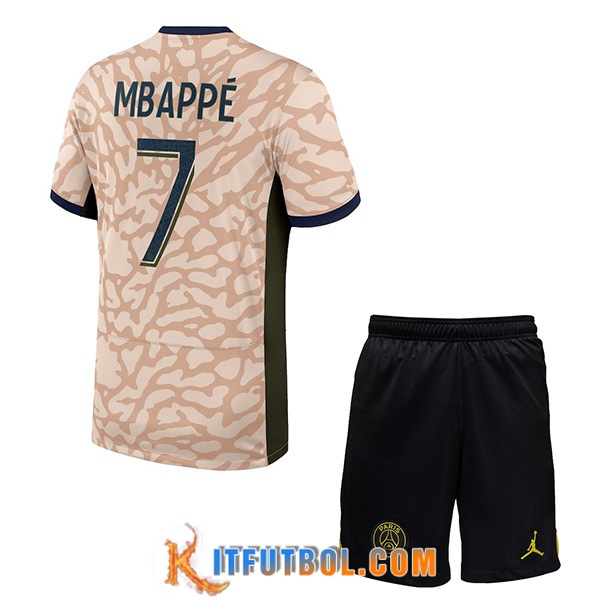 Camisetas De Futbol PSG (MBAPPÉ #7) Ninos 2023/2024 Fourth