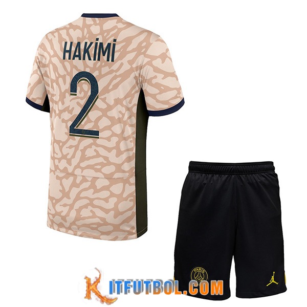 Camisetas De Futbol PSG (HAKIMI #2) Ninos 2023/2024 Fourth