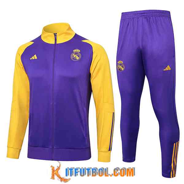 Chandal Equipos De Futbol - Chaqueta Real Madrid Violeta/Amarillo 2024/2025