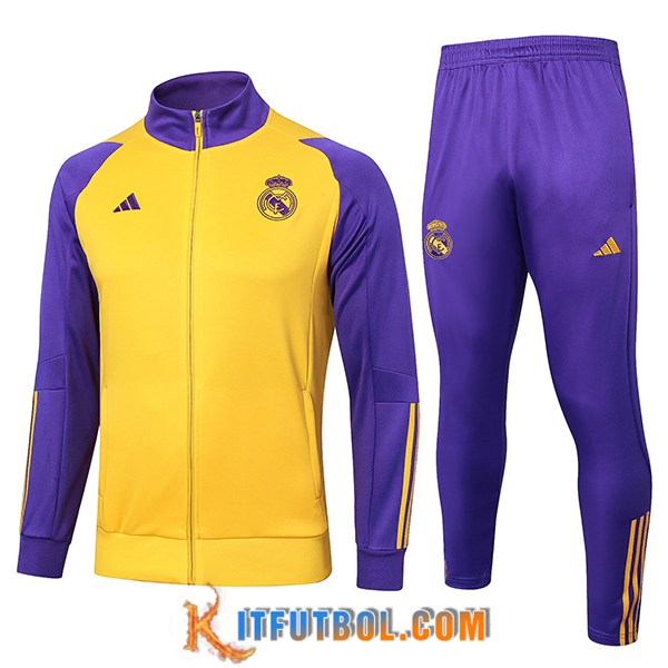 Chandal Equipos De Futbol - Chaqueta Real Madrid Amarillo/Violeta 2024/2025