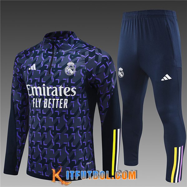 Chandal Equipos De Futbol Real Madrid Ninos Violeta/Negro 2024/2025