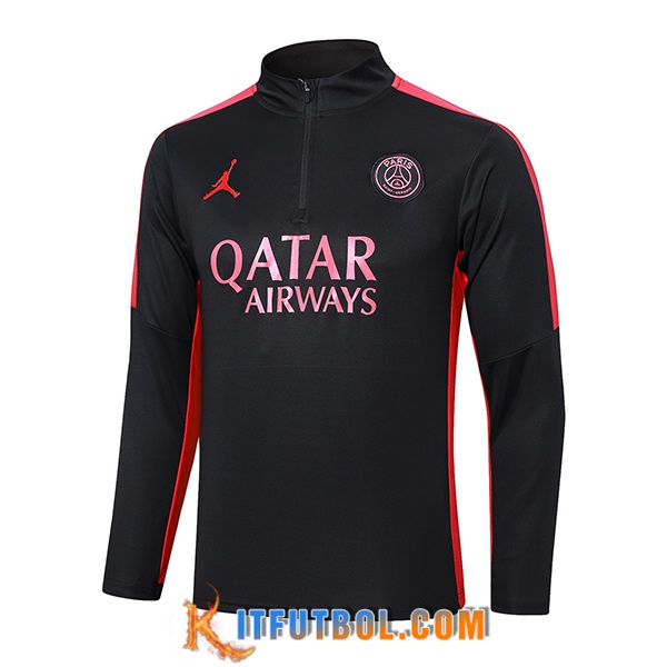 Sudadera De Entrenamiento PSG Negro/Rojo 2024/2025