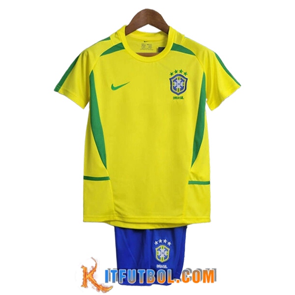 Camisetas De Futbol Brasil Retro Ninos Primera 2002