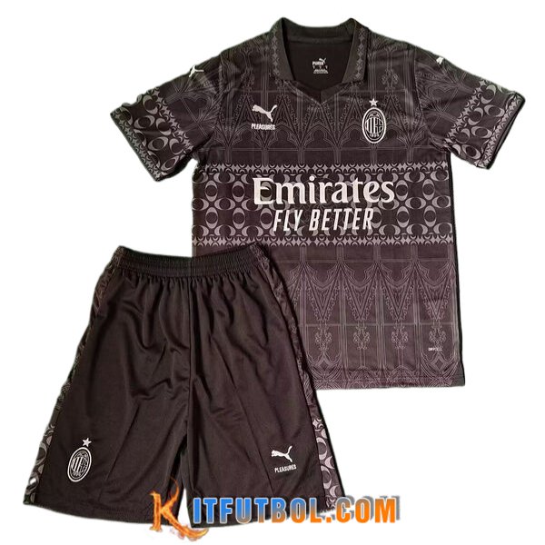 Camisetas De Futbol AC Milan Ninos Fourth Negro 2023/2024