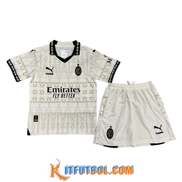 Camisetas De Futbol AC Milan Ninos Fourth Blanco 2023/2024