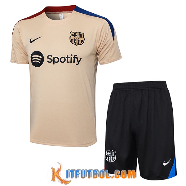Camiseta Entrenamiento + Cortos FC Barcelona Amarillo/Negro 2024/2025