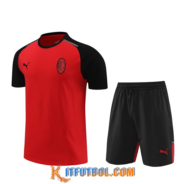 Camiseta Entrenamiento + Cortos AC Milan Rojo/Negro 2024/2025