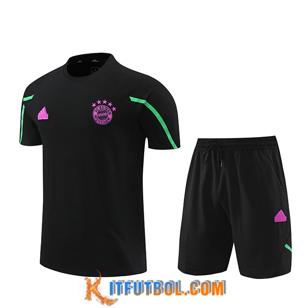 Camiseta Entrenamiento + Cortos Bayern Munich Negro/Violeta 2024/2025