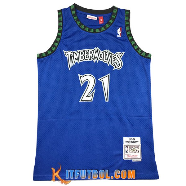 Camisetas NBA Minnesota Timberwolves (GARNETT #21) 2024/25 Azul/Blanco/Negro/Verde