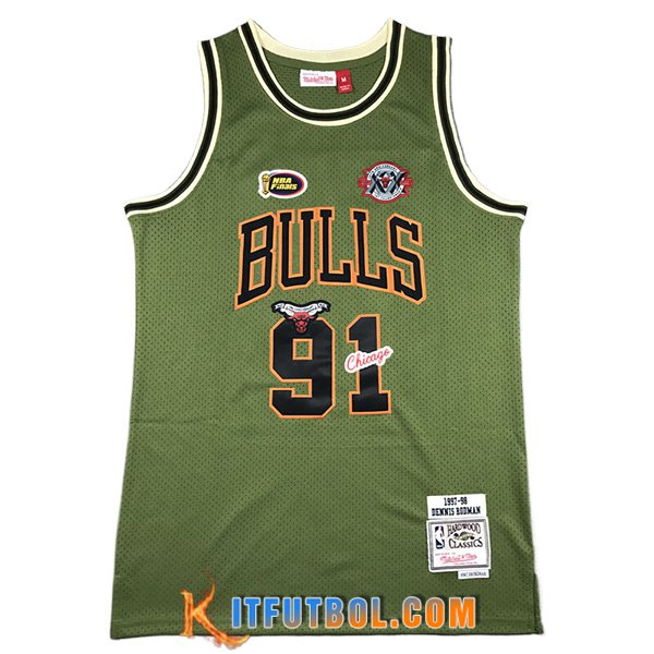 Camisetas NBA Chicago Bulls (RODMAN #91) 2024/25 Verde/Negro
