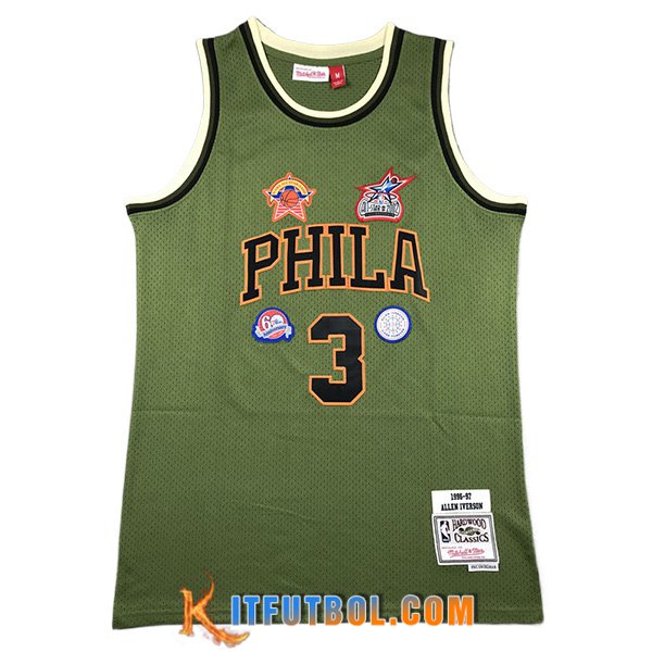 Camisetas NBA Philadelphia 76ers (IVERSON #3) 2024/25 Verde/Negro