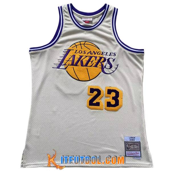 Camisetas NBA Los Angeles Lakers (JAMES #23) 2024/25 Beige/Violeta/Amarillo