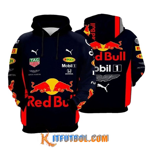 Sudadera Capucha F1 RedBull Racing Team Negro/Rojo 2024