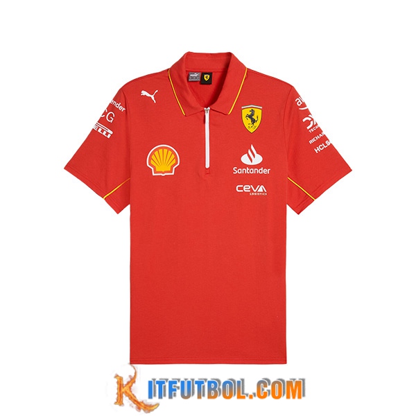 Polo F1 Scuderia Ferrari Team Rojo/Negro/Amarillo 2024