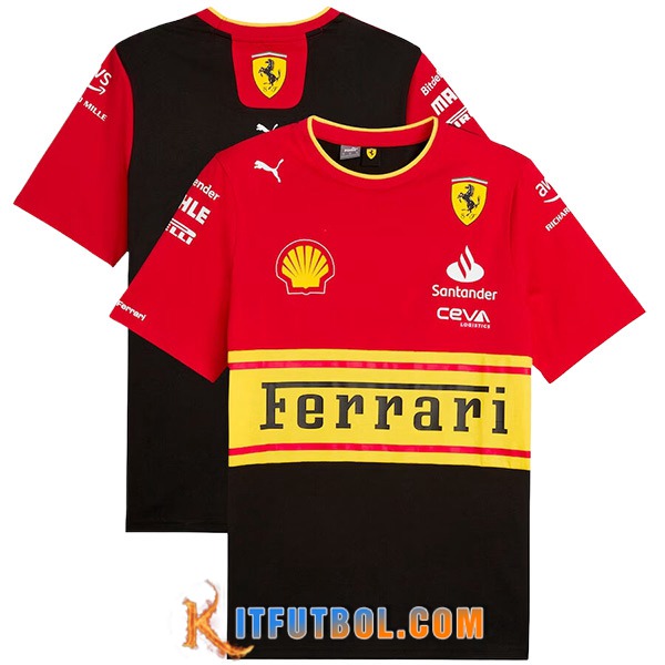 Camiseta de manga corta F1 Scuderia Ferrari Team Rojo/Negro/Amarillo 2024 -02