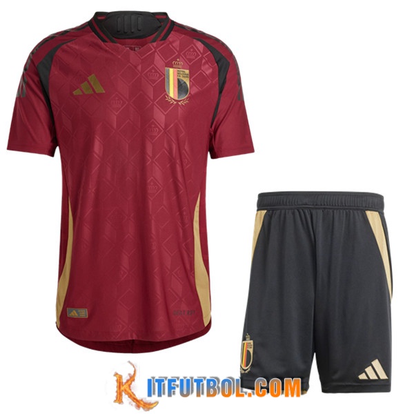 Camisetas Futbol Bélgica Primera + Cortos UEFA Euro 2024