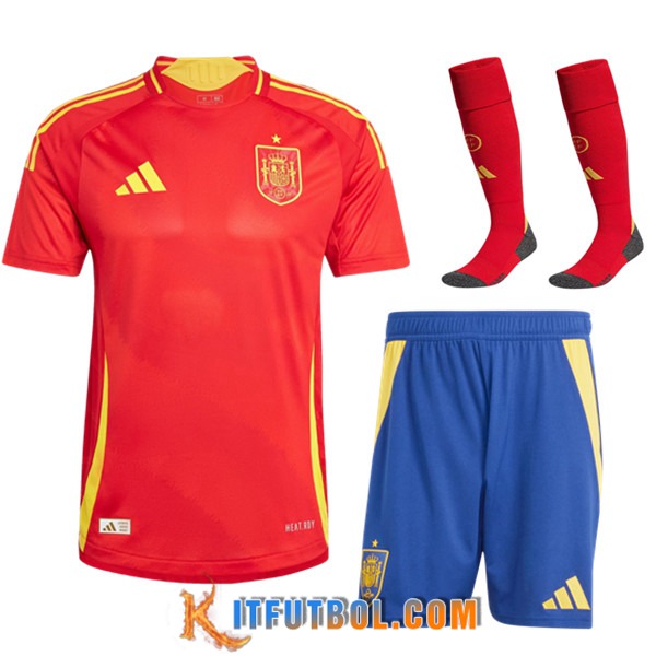 Camisetas Futbol España Primera (Cortos + Calcetines) UEFA Euro 2024